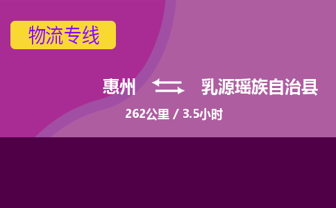 惠州到乳源瑤族自治縣物流公司